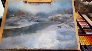 Масляная пастель | Зимний пейзаж пастелью | How to paint a winter landscape