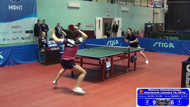 Valentina SABITOVA Vs Yuliya PROKHOROVA 1/2 FINAL Moscow Championships 2014 Table Tennis