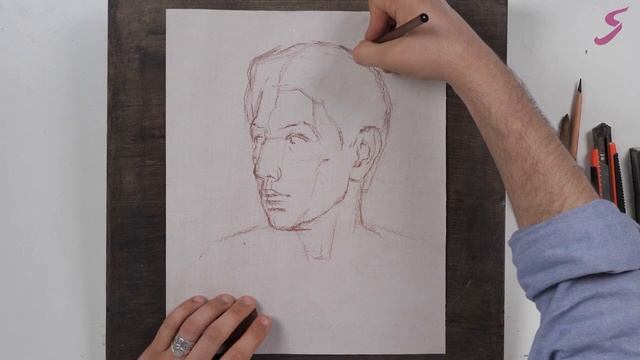 Рисунок. Портрет. Неполный профиль. Сепия-1 смотреть онлайн