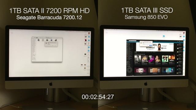 iMac 27 (mid 2011) HDD vs SSD Boot time смотреть онлайн
