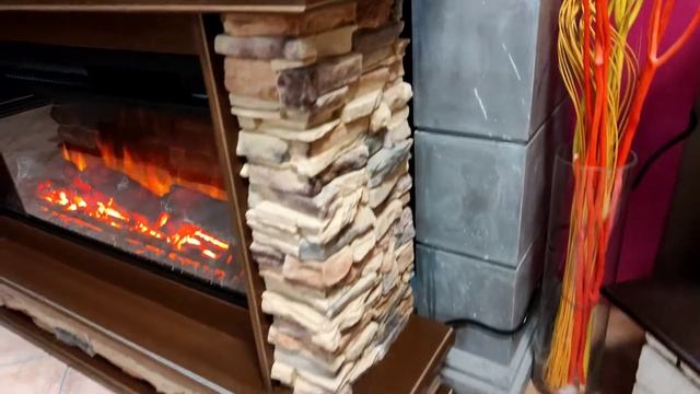 портал "Турин XXL" цвет дуб 8028 шоколад с патиной "шампань" и камнем "Hunter" под очаг Foton 36 смотреть онлайн