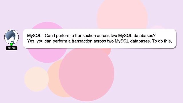 MySQL : Can I perform a transaction across two MySQL databases? смотреть онлайн