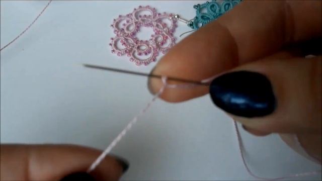 Needle Tatting.Фриволите иглой для начинающих. Урок 1 Как делается двойной узел фриволите