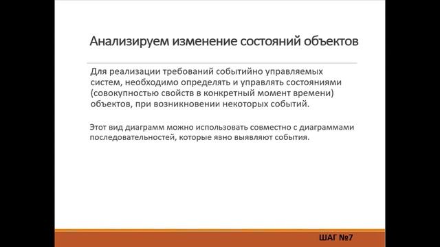 Диаграммы состояний. Моделирование поведения. Обучение проектированию ПО. Часть 6 Тренинг 2 смотреть онлайн