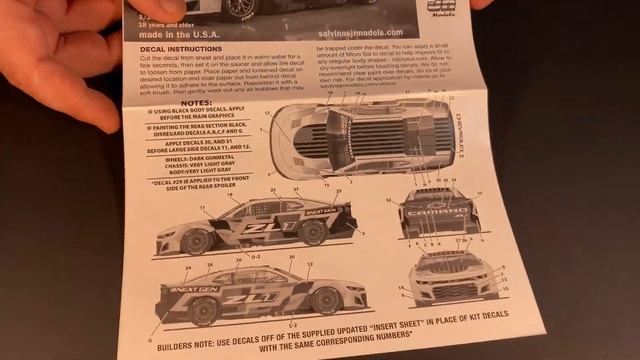 Salvinos JR NASCAR Next Gen 2022 Rollout Livery Chevrolet Camaro ZL1 Model Kit Unboxing смотреть онлайн