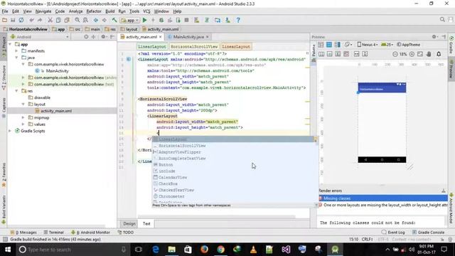 How to create horizontal scrollview in android Studio in hindi смотреть онлайн
