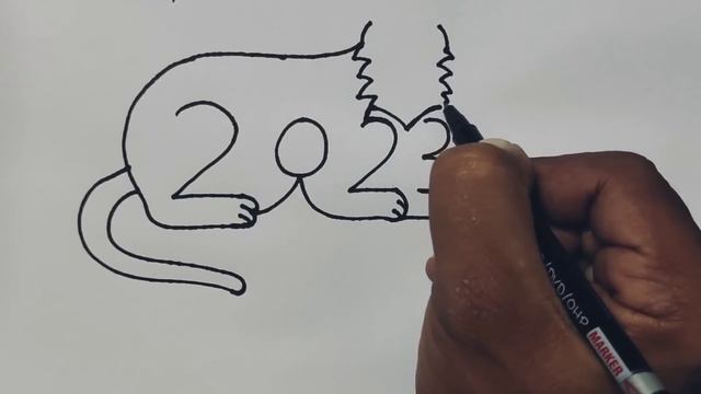 Tiger drawing | how to draw Tiger from number 2023 | number drawing смотреть онлайн