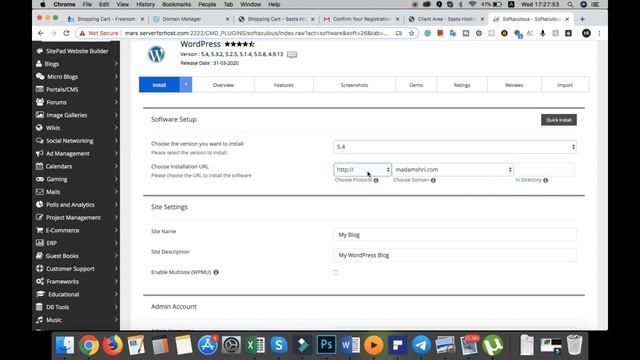 How to Install WordPress in One Click | Free WordPress Installation in Direct Admin Panel | #3/10 смотреть онлайн