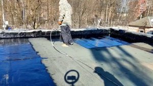 МостСтройПолимер. Гидроизоляция кровли битум-полимерной мастикой