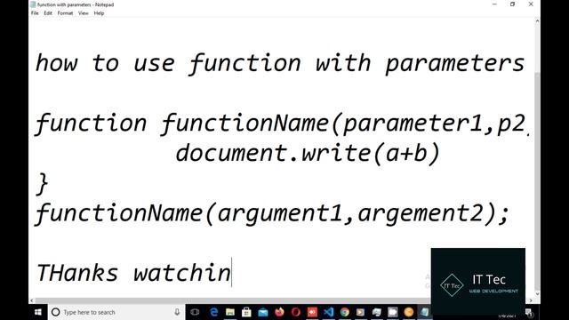 Javascript Function With Parameters Tutorial Urdu смотреть онлайн