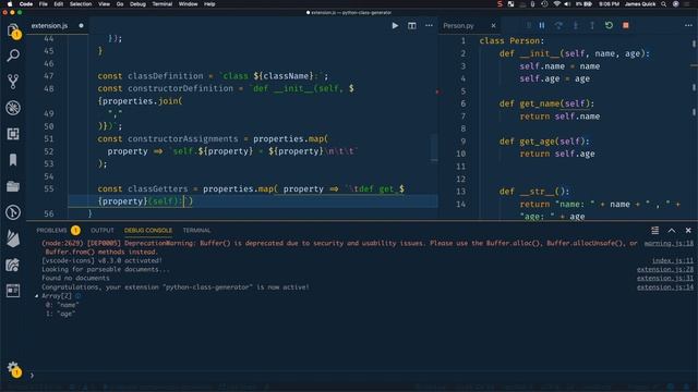 Python Class Creator Extension for Visual Studio Code смотреть онлайн