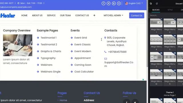 Corpomate Theme-Mega Menus Odoo смотреть онлайн