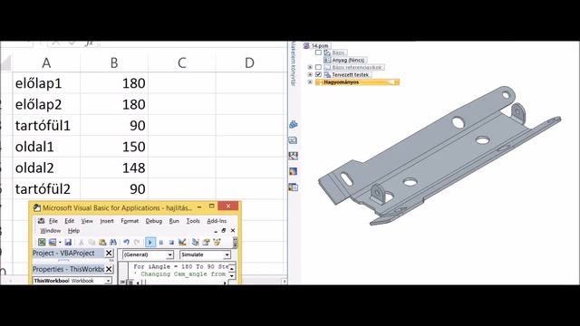 Stapler's magazin bending in Solid Edge ST9 with Excel VBA смотреть онлайн