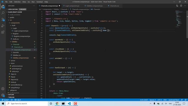 Slack Clone App with React and Firebase | Creating Channels & Preserving in Firebase - Part 8 смотреть онлайн
