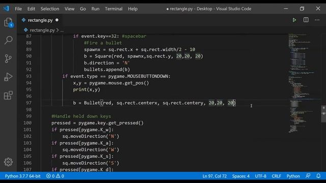 Python Pygame shoot any direction смотреть онлайн