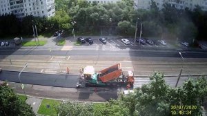 Дорожные работы.Укладка асфальта