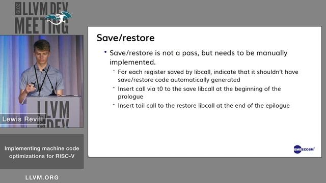 2019 LLVM Developers’ Meeting: L. Revill “Implementing Machine Code Optimizations for RISC-V” смотреть онлайн