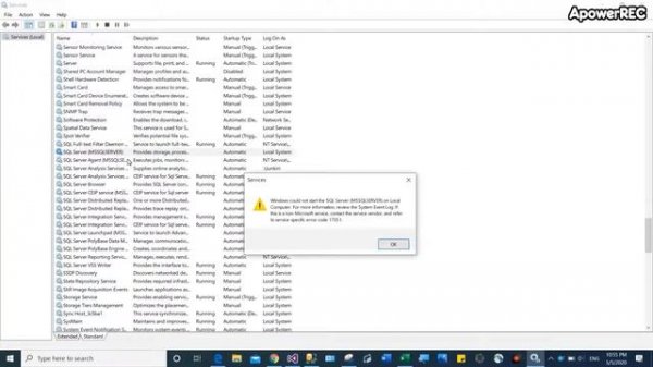 Microsoft SQL Server Management studio  error code 17051 part 1