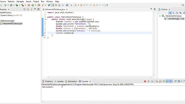 Java Fahrenheit to Celsius Converter смотреть онлайн
