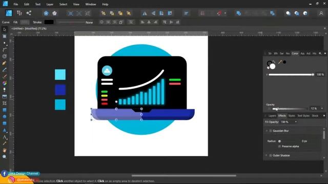 Flat icon design - Computer laptop vector illustration - the drawing process in Affinity Designer смотреть онлайн
