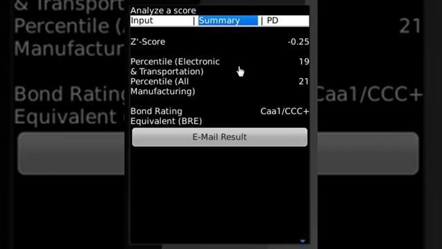 Altman Z-Score+ BlackBerry App Enhancements - Analyze a score смотреть онлайн