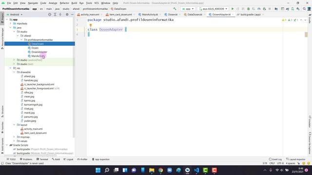 Aplikasi Profil Dosen Informatika Menggunakan RecyclerView Android смотреть онлайн