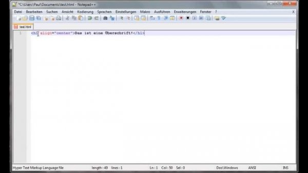 Tutorial HTML mit Notepad++ Teil 1