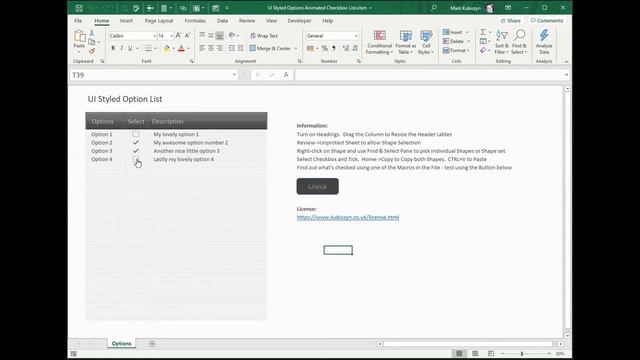 FREE UI Styled Animated Checkbox List for Excel смотреть онлайн