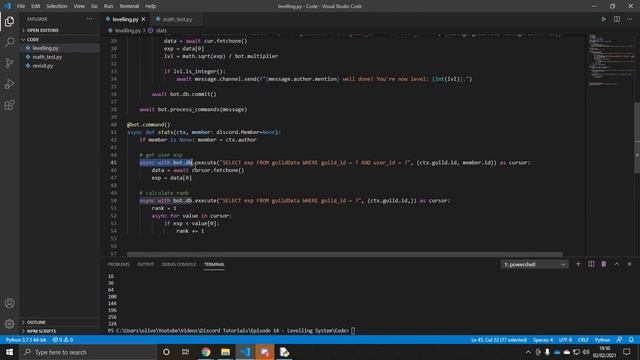 How to create a full LEVELLING SYSTEM in Discord PY with sqlite3! смотреть онлайн