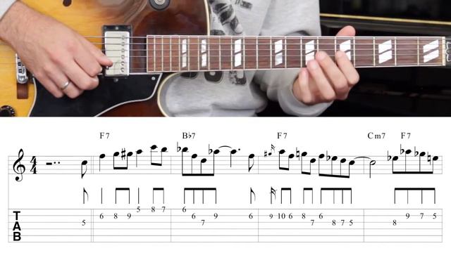 Blues Jazz In F - Improvisation #9 - Jazz Guitar Solo