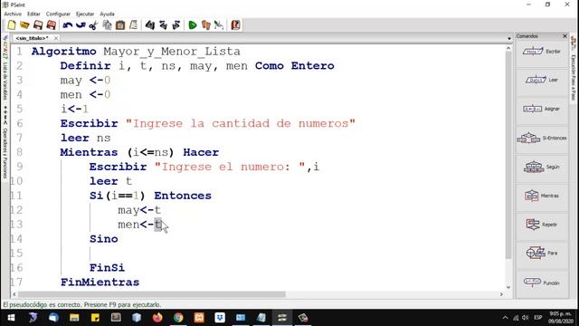 ? Definir MAYOR y MENOR de una LISTA de NÚMEROS Algoritmo en PSeInt | Mayor y Menor de N números ? смотреть онлайн