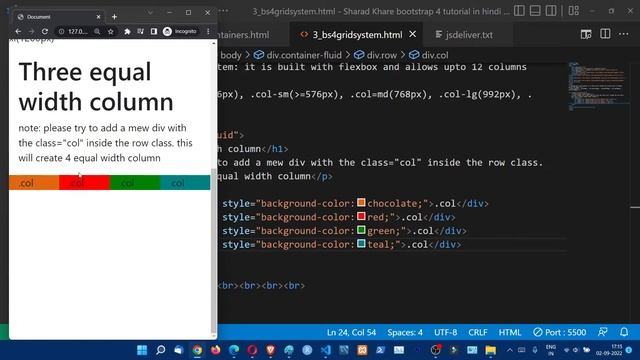 Grid Classes in Bootstrap 4 | Grid system layout in Bootstrap 4 | Bootstrap 4 Tutorial in Hindi 3 смотреть онлайн