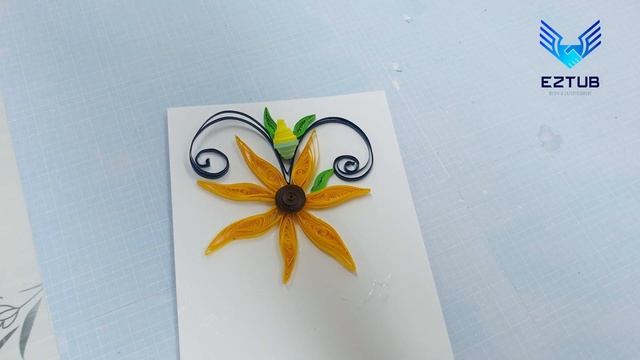 Making thin-winged sunflowers from quilling | DIY quilling cards смотреть онлайн