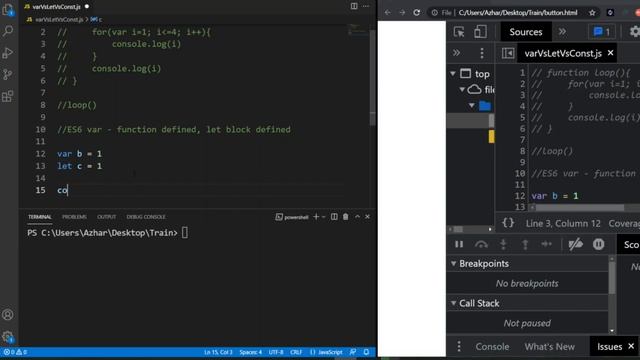 JavaScript Let vs Var vs Constant | var, let and const - What, why and how - ES6 JavaScript Feature смотреть онлайн