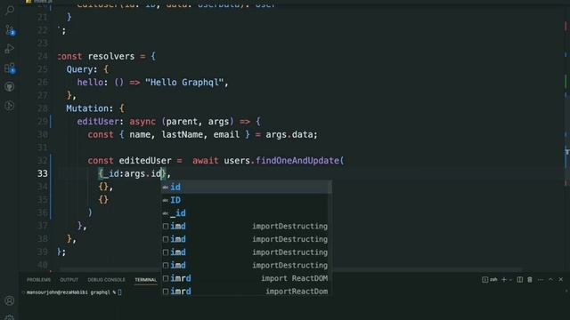 graphQL API, how to edit a document from mongoDB database смотреть онлайн