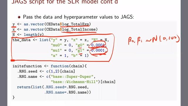 [Bayesian linear regression] MCMC simulation by JAGS for the SLR model смотреть онлайн