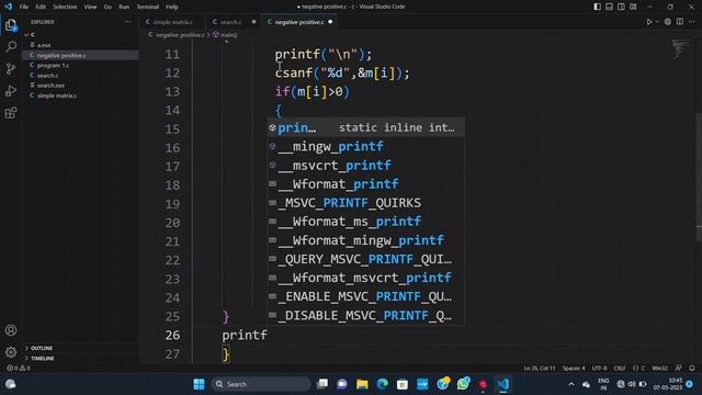 Positive Negative Array Programming In C смотреть онлайн