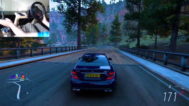 Mercedes-Benz C63 AMG - Forza Horizon 5 (steering wheel gameplay) смотреть онлайн