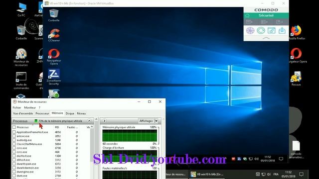 VirtualBox 5.2/ test memoire ram (windows10 home)(session OFF/ ON)/ tuto FR смотреть онлайн
