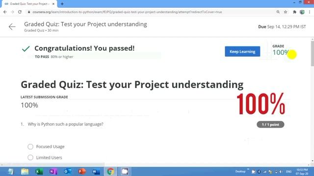 Coursera Free Courses Python Certificate |Introduction To Python Project Coursera Final Quiz Answer смотреть онлайн