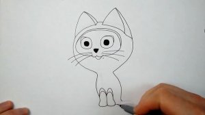 Как нарисовать котенка Гав карандашом - Рисуем котёнка Гав из мультика