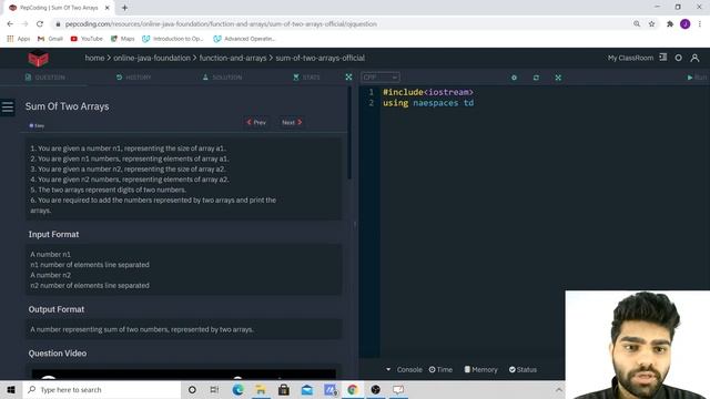 Sum Of Two Arrays | Function and Arrays in C++ смотреть онлайн