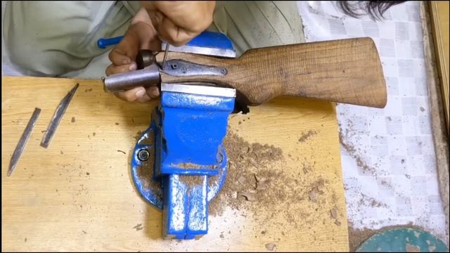 Restoration 12 Bore new butt Double barrel Restauration Gun Restoration смотреть онлайн