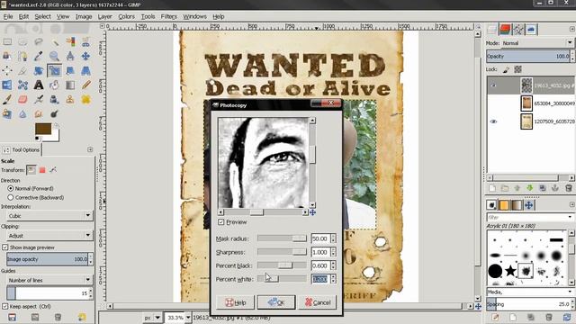 Wanted Poster (add yourself) - GIMP Tutorial For Beginners смотреть онлайн