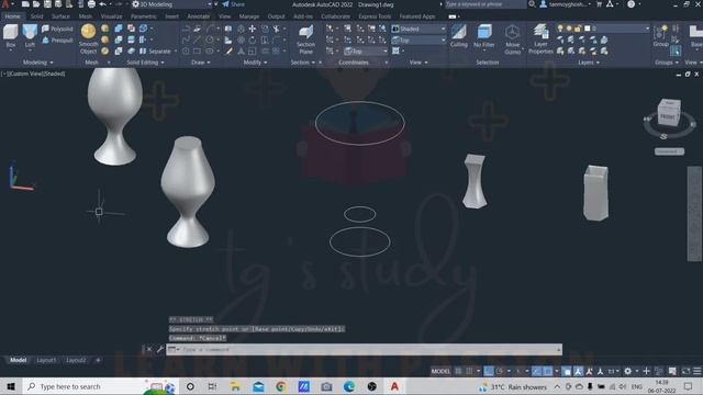 Loft Command in AutoCAD ǀ AutoCAD 3D Bangla Tutorial ǀ AutoCAD Tutorial for Beginners ǀ tg's study смотреть онлайн