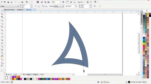 CORELDRAW X7 TUTORIAL - TRIANGLE SHAPE LOGO DESIGN WITH AS GRAPHICS смотреть онлайн