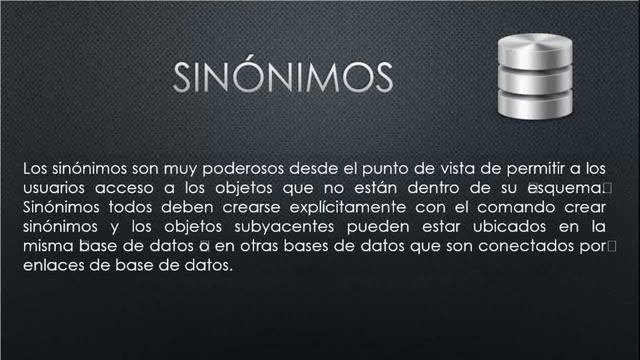 sinonimos de Oracle смотреть онлайн