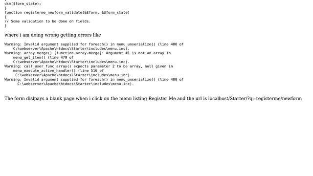 Drupal: Custom module error, does'nt show on the page смотреть онлайн