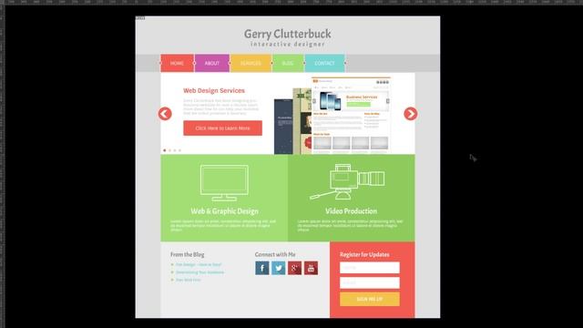 Плоский дизайн при разработке макетов сайта в Photoshop. Урок 21 смотреть онлайн