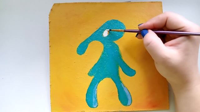 Рисую картину Сквидварда.Как нарисовать Сквидварда.Рисуем акрилом легко.How to draw Squidward смотреть онлайн